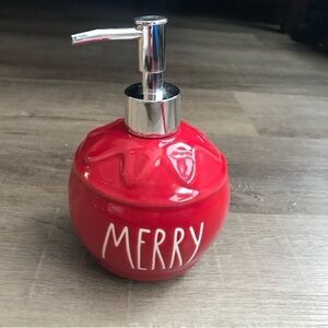 𝅺Rae Dunn Merry Soap Dispenser red ornament